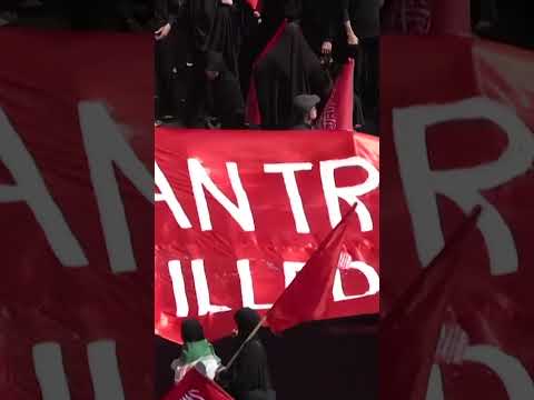 Crowds Chant for Vengeance Against Trump at Khamenei Funeral Procession #shorts