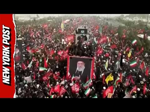 Thousands FLOOD City Streets in Iran for Funeral of Ali Khamenei in Qom