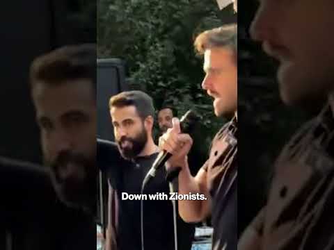 Political Commentator Jackson Hinkle CAUGHT Leading “Down With USA” Chant in Tehran #shorts