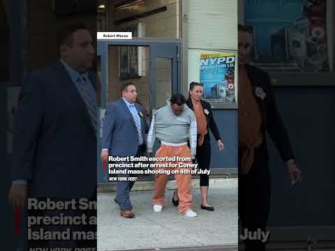 Robert Smith escorted from precinct after arrest for Coney Island mass shooting on July 4 #shorts