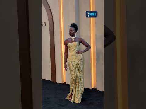 Lupita Nyong’o is glowing in gold at “The Odyssey” premiere in New York City.
