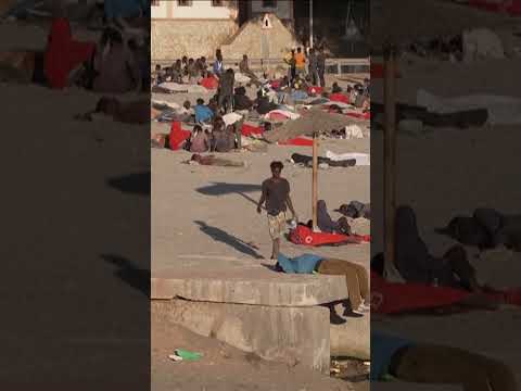 Migrants Loiter on Ceuta Beach as Thousands Remain After Border Rush #shorts