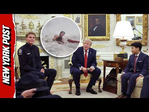 Hero Teen Lifeguard Meets With President Trump In Oval Office
