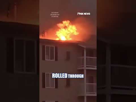Fire BLAZES at apartment complex after reported lightning strike #shorts