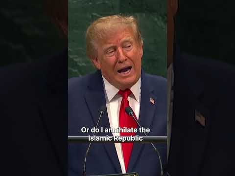 See Iran Delegate’s Chilling Reaction to Trump’s ‘Annihilate’ Warning #shorts