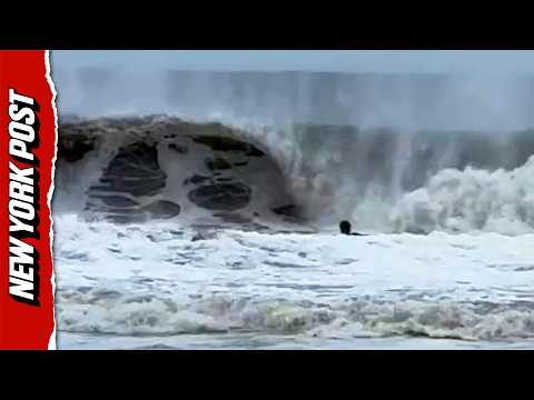 Surfers Get Bruised and Battered Battling Nor’easter Waves