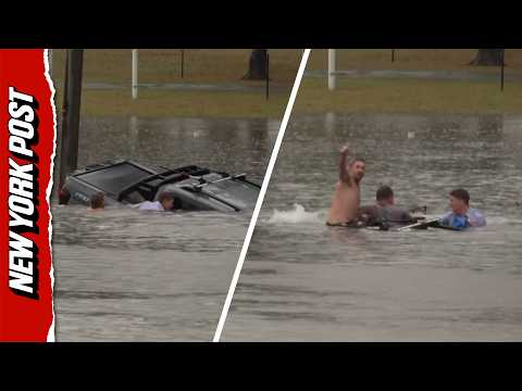 Australian TV Reporter Dives In to Save Man from Sinking Car
