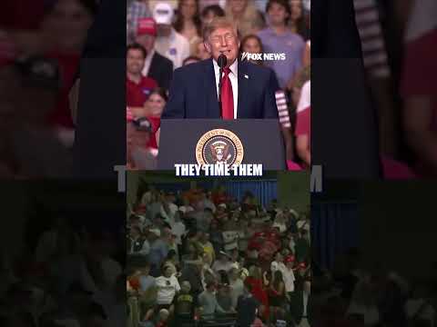 Trump JOKES about heckler interrupting rally speech: ‘SERIOUS LOSERS’ #shorts