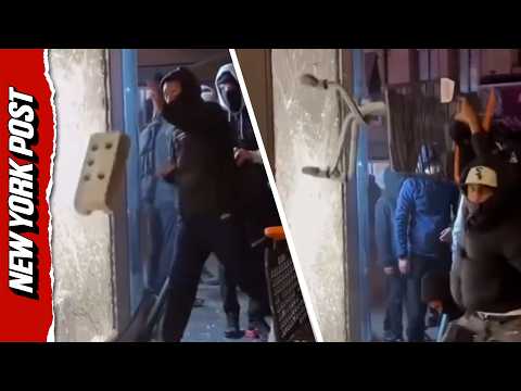Masked French Rioters Unleash Furious Attack on Blast-Resistant Glass, But It Won’t Break