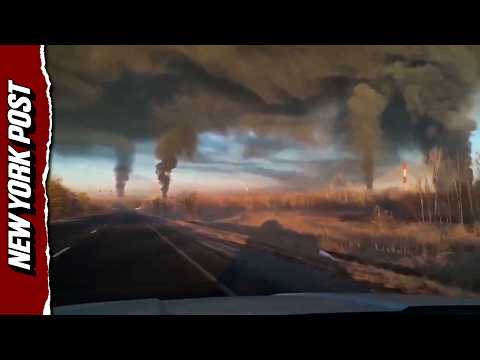 Thick Black Smoke Engulfs Russian Oil Refinery After Ukrainian Drone Strike, Kills 2