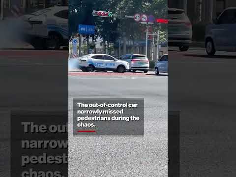 Terrifying Moment Driving School Car Goes Out Of Control, Crashes Into Traffic #shorts
